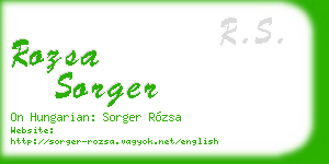 rozsa sorger business card